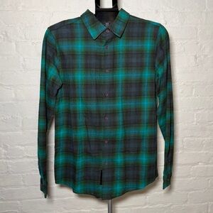 Native Youth Men's Green Blue Plaid Button-Up Shirt